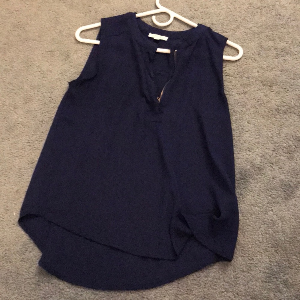 Navy Sleeveless Blouse